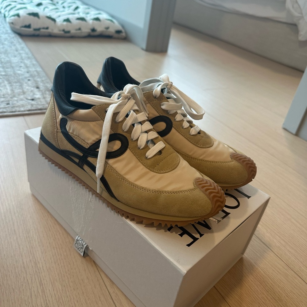 Loewe Tan and Black Sneakers Retro-Inspired Design
